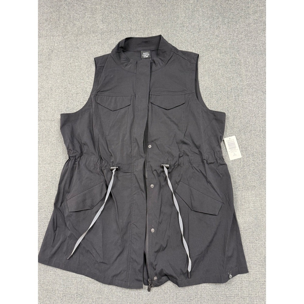 Torrid Happy Camper Ripstop Active Vest Deep Black Plus Size 1X 14-16 NEW